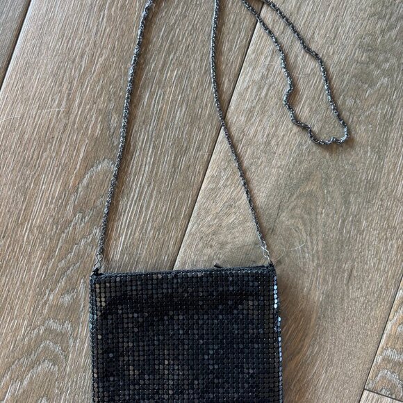 Vintage Black mesh beaded bag with shoulder strap - Picture 4 of 7